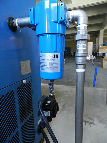 空压机后端直接安装SRB气水分离器除水