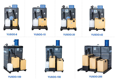 环保型空压系统废油处理设备YUSOO-8这个系列的全家福